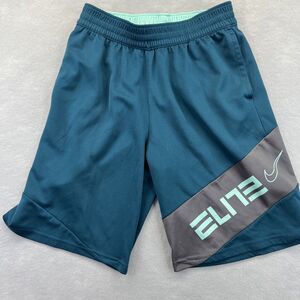 Nike Elite Dri Fit Shorts Youth XL Athletic Logo Drawstring Teal Green  Shorts